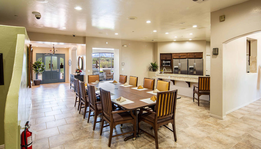 Assisted living Tucson AZ facilities with modern kitchen in a nursing homes in Tucson AZ.